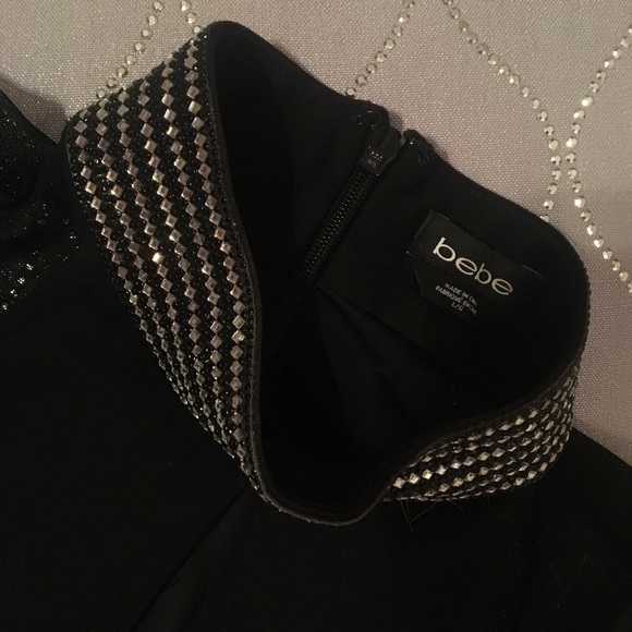 Bebe, Black, Jeweled Keyhole cocktail dress - Picture 4 of 5